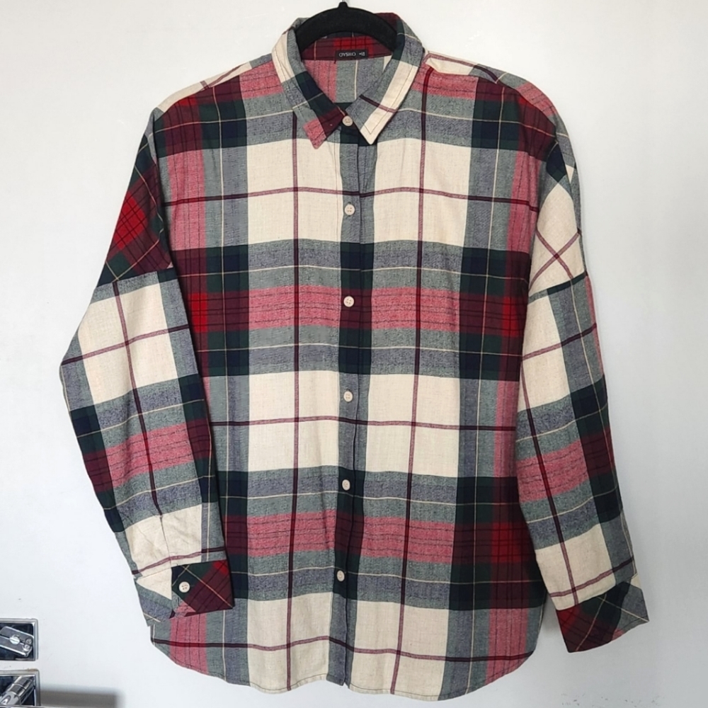NEW Drop shoulder plaid shirt